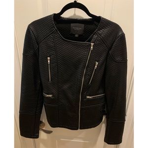 Vegan Leather Moto Jacket with Knit Lining